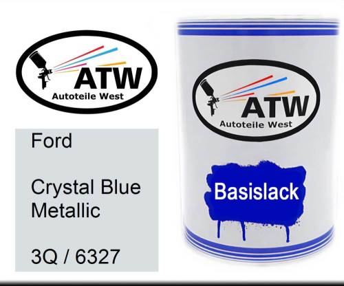 Ford, Crystal Blue Metallic, 3Q / 6327: 500ml Lackdose, von ATW Autoteile West.